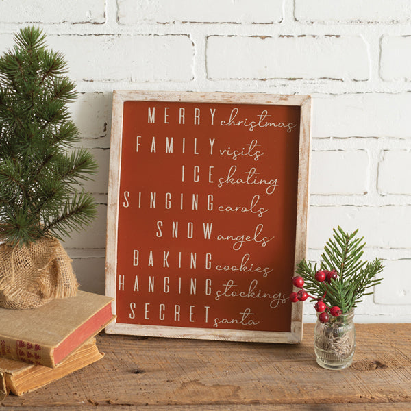 Christmas Words Wall Plaque