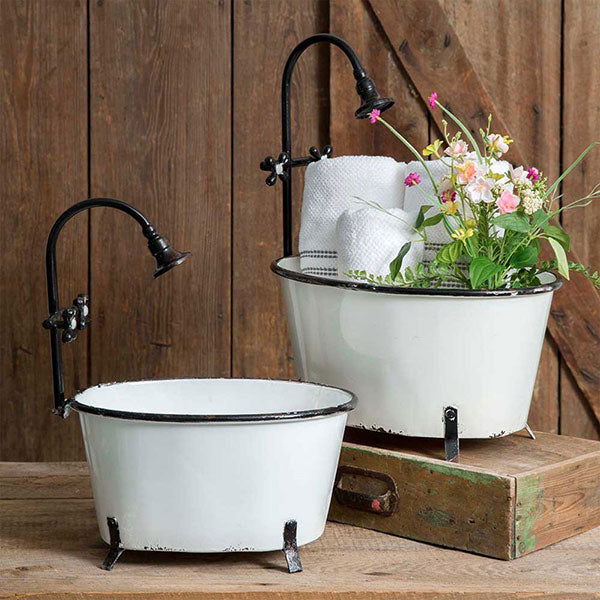 Set of Two Clawfoot Tub Planter
