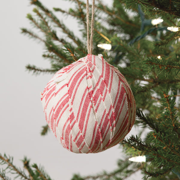 Candy Cane Striped Fabric Ornament