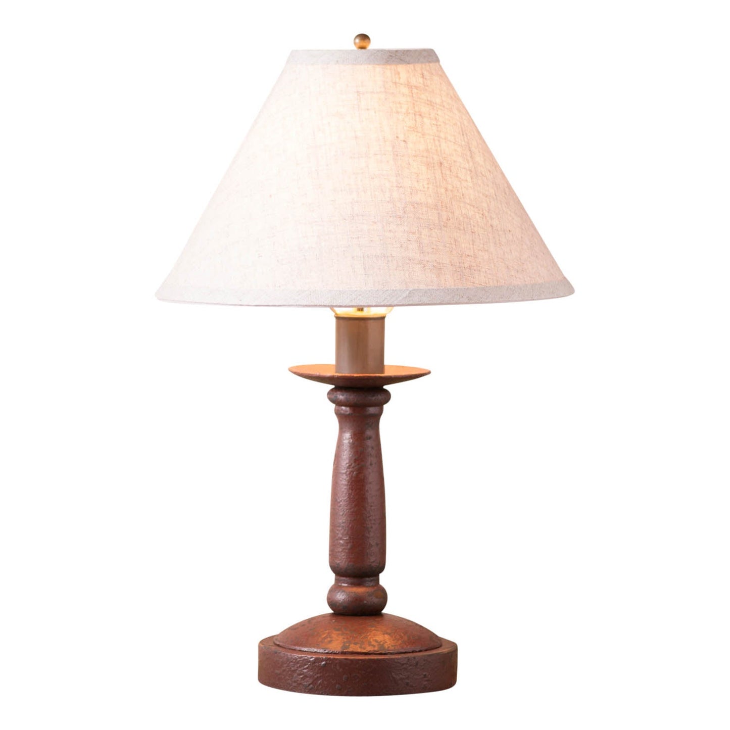 Butcher Lamp in Americana Black with Ivory Linen Shade
