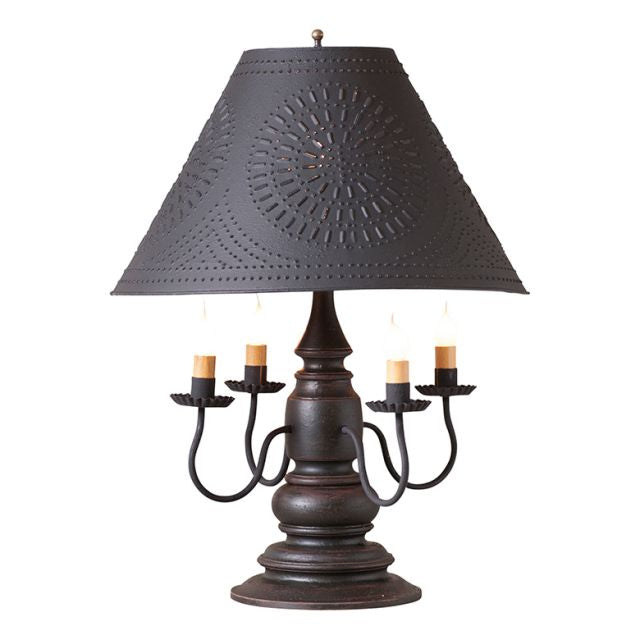 Harrison Lamp in Americana Black with Textured Metal Shade