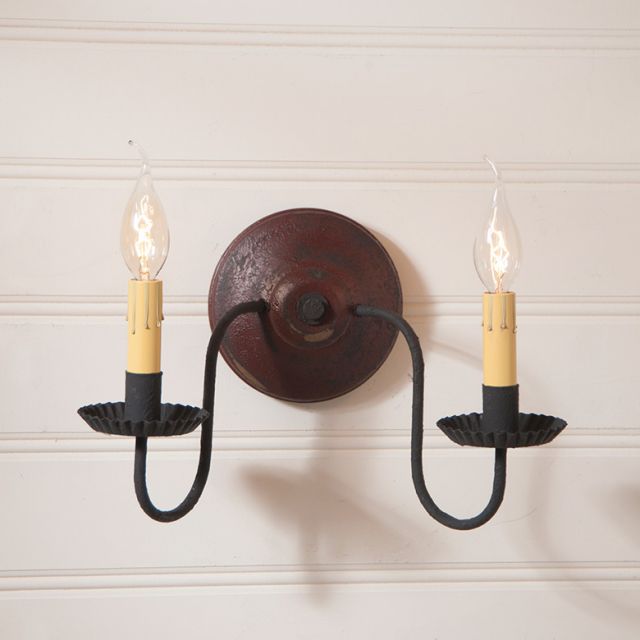Ashford Wall Sconce in Plantation Red - Made in USA - Brownsland Farm