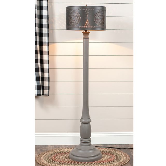 Brinton Floor Lamp in Earl Gray with Shade - Made in USA - Brownsland Farm