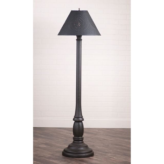 Brinton House Floor Lamp Americana Black with Textured Black Tin Shade - Made in USA - Brownsland Farm