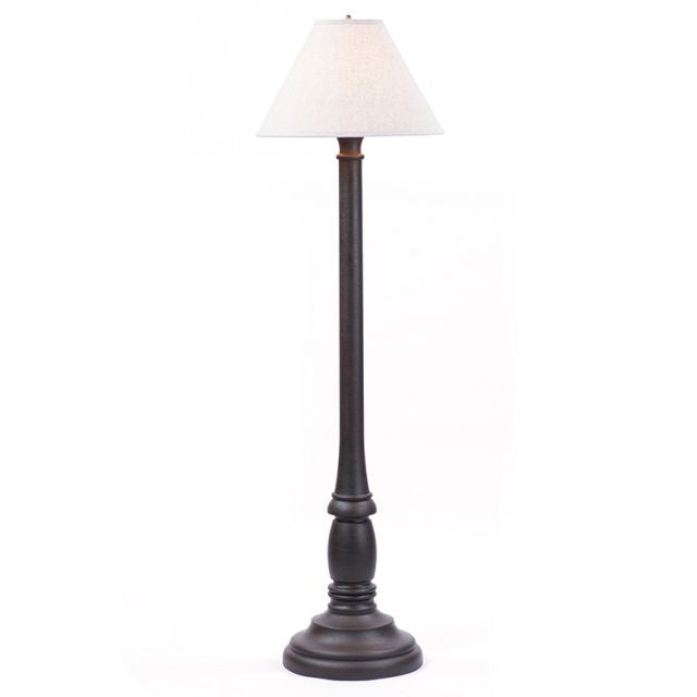 Brinton House Floor Lamp in Black with Linen Ivory Shade - Made in USA - Brownsland Farm