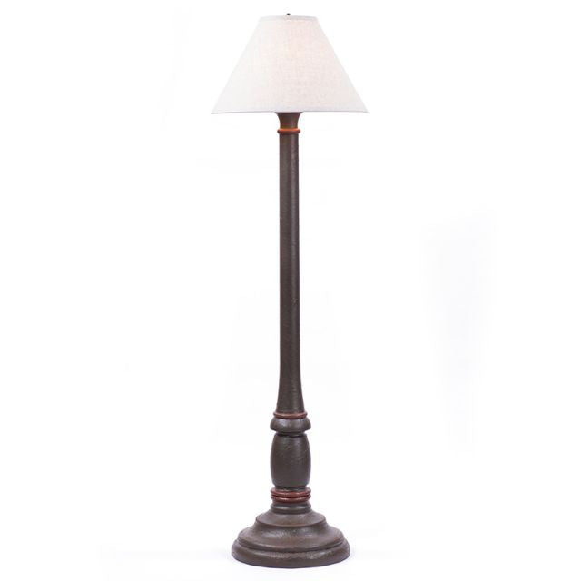 Brinton House Floor Lamp in Espresso with Linen Ivory Shade - Made in USA - Brownsland Farm