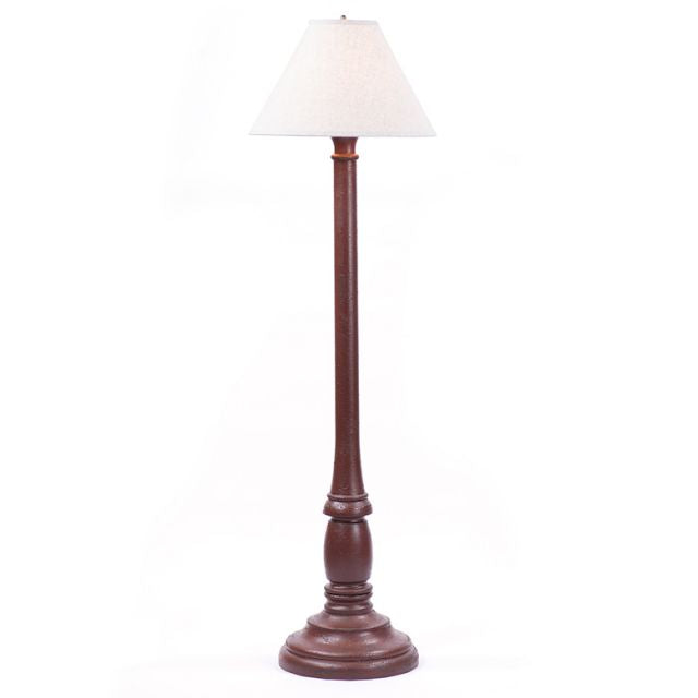 Brinton Floor Lamp in Plantation Red with Linen Ivory Shade - Made in USA - Brownsland Farm