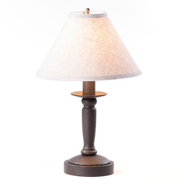 Butcher Lamp in Americana Black with Linen Ivory Shade - Made in USA - Brownsland Farm
