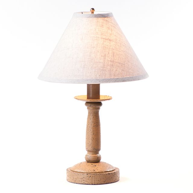 Butcher Lamp in Americana Pearwood with Linen Ivory Shade - Made in USA - Brownsland Farm