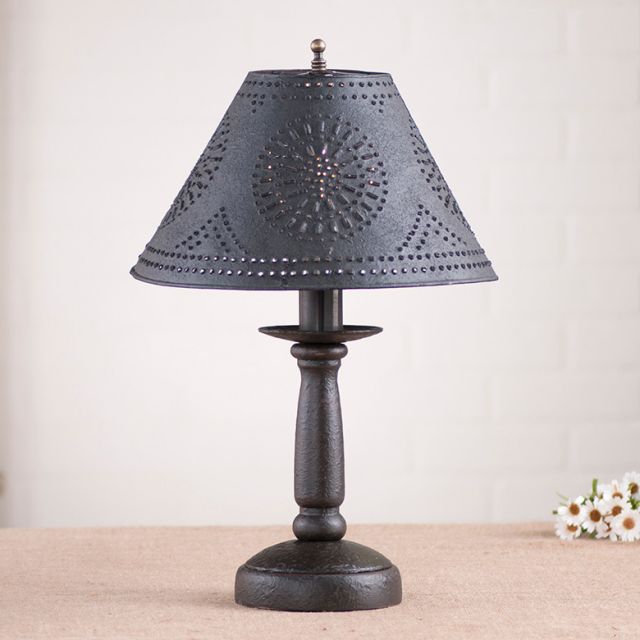 Butcher's Lamp in Americana Black with Textured Black Tin Shade - Made in USA - Brownsland Farm