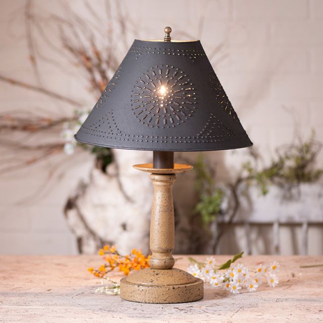 Butcher's Lamp in Americana Pearwood with Textured Black Tin Shade - Made in USA - Brownsland Farm