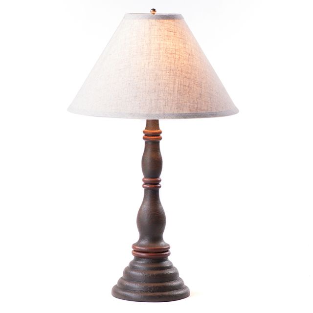 Davenport Lamp in Americana Espresso with Linen Ivory Shade - Made in USA - Brownsland Farm