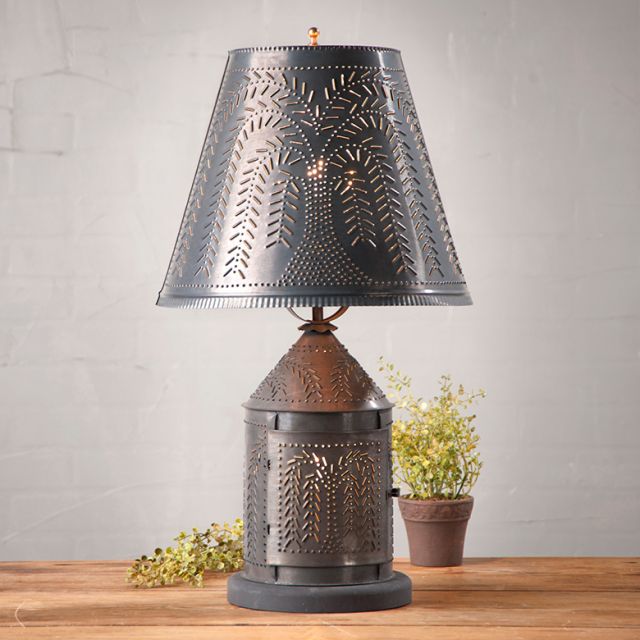 Fireside Lamp with Willow Shade in Kettle Black - Made in USA - Brownsland Farm