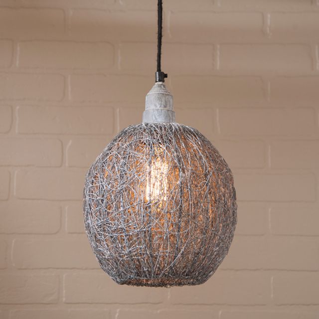 Nesting Wire Hanging Light in Weathered Zinc - Brownsland Farm