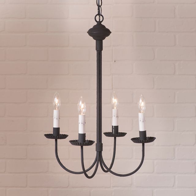 4-Arm Grandview Chandelier with Gray Sleeves - Made in USA - Brownsland Farm